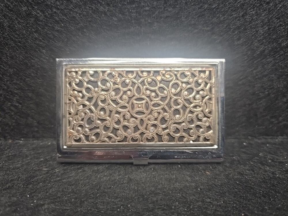 Brighton Seredipity Vintage Ladies Silver Plated Business Card Case